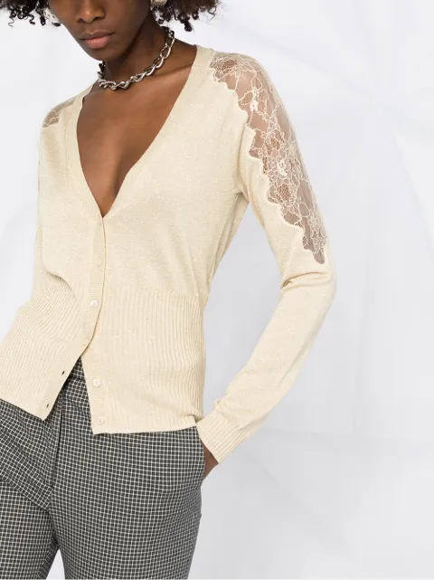 Shop Gold Liu Jo Lace Detail Knit Cardigan With Express Delivery Worldarchitecturefestival Shop Gold Liu Jo Lace Detail Knit Cardigan With Express Delivery Worldarchitecturefestival