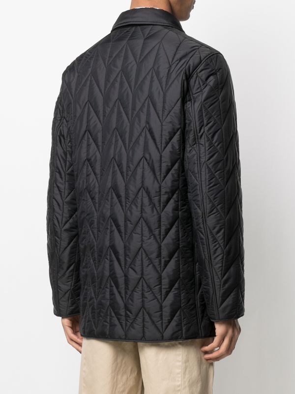 Ferragamo Quilted Buttoned Logo Patch Jacket Farfetch