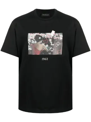 Poker print t shirt