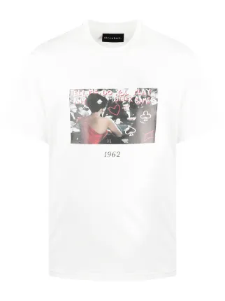 Throwback. Poker-print Cotton t-shirt 