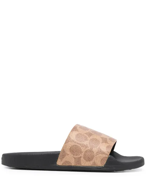 Coach monogram-print pool slides