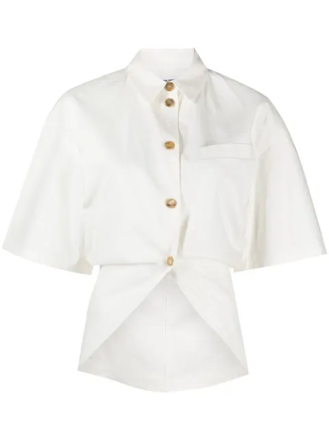 AMBUSH curved-hem button-up shirt