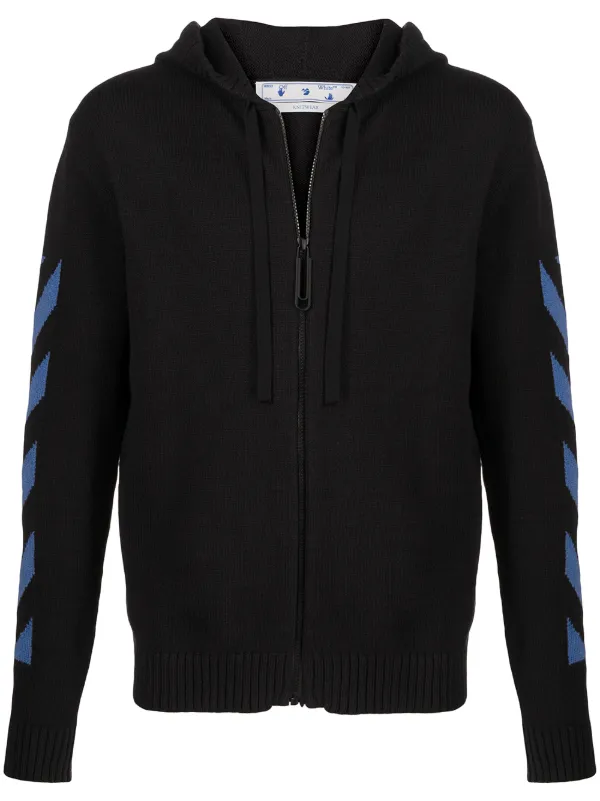 Knitted zip hoodie men's Clearance