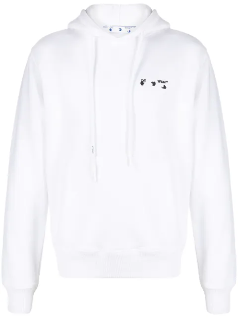 Off-White Moletom com capuz e logo contrastante
