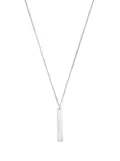 Maison Margiela logo-engraved bar necklace - Silver