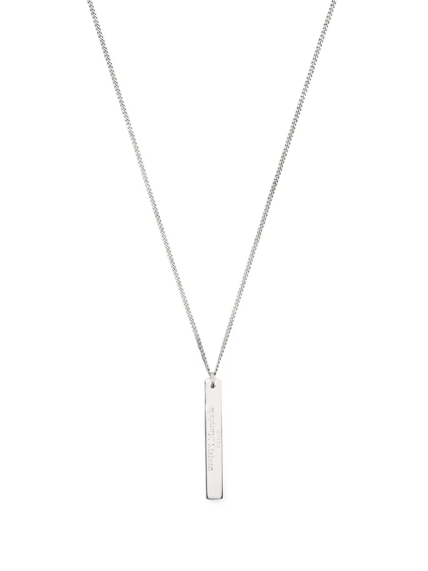 Maison Margiela logo-engraved Bar Necklace | Silver Maison Margiela logo-engraved Bar Necklace | Silver