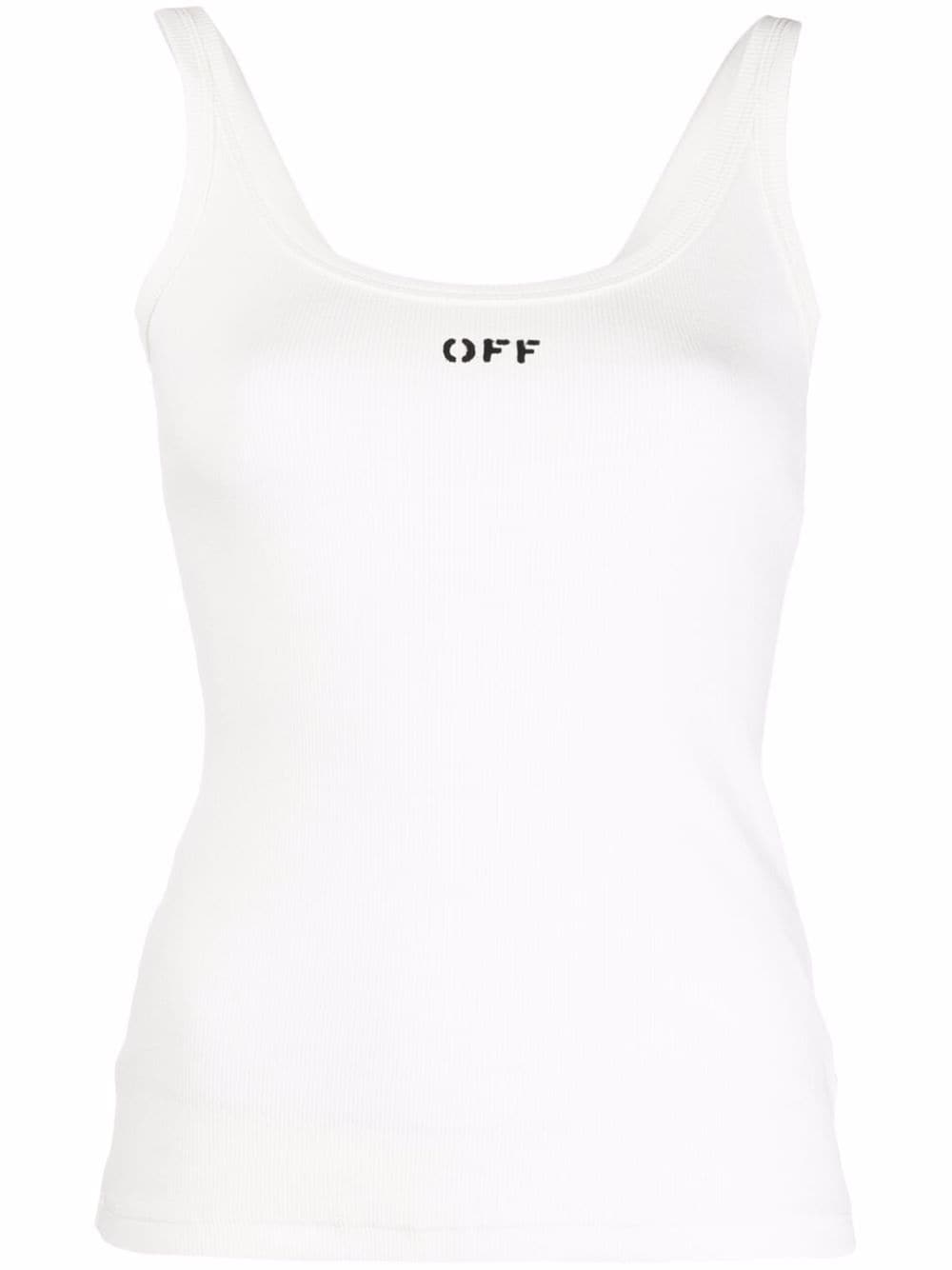 Off-White Ribbed Tank Top - Farfetch