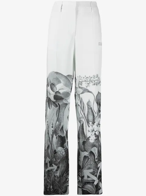 Off-White Botanical print straight-leg trousers