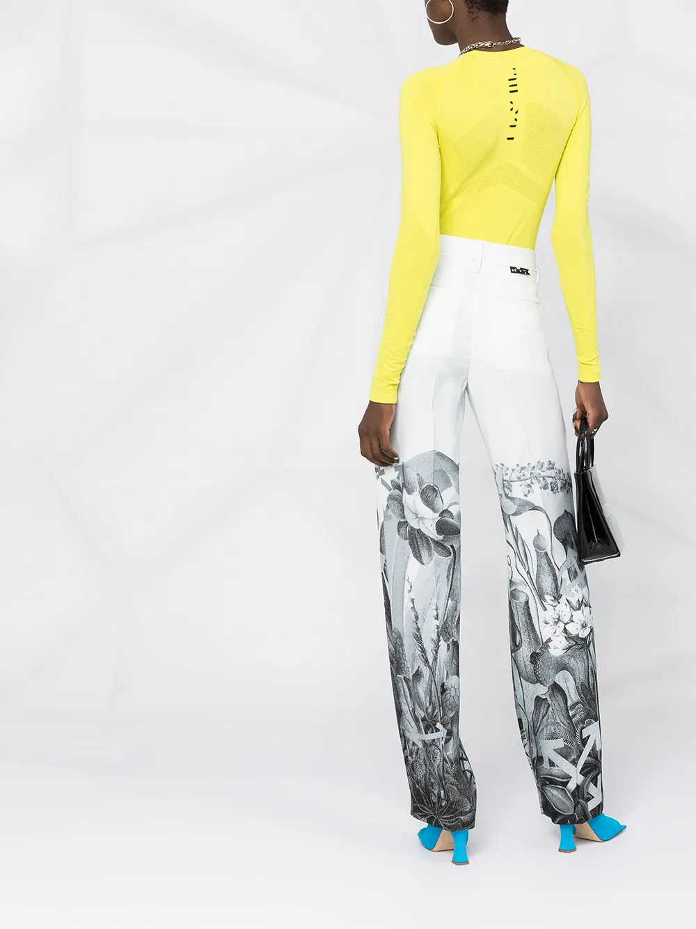 Off-White Broek met botanische print Wit