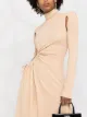 Off-White cut-out plissé panel long dress