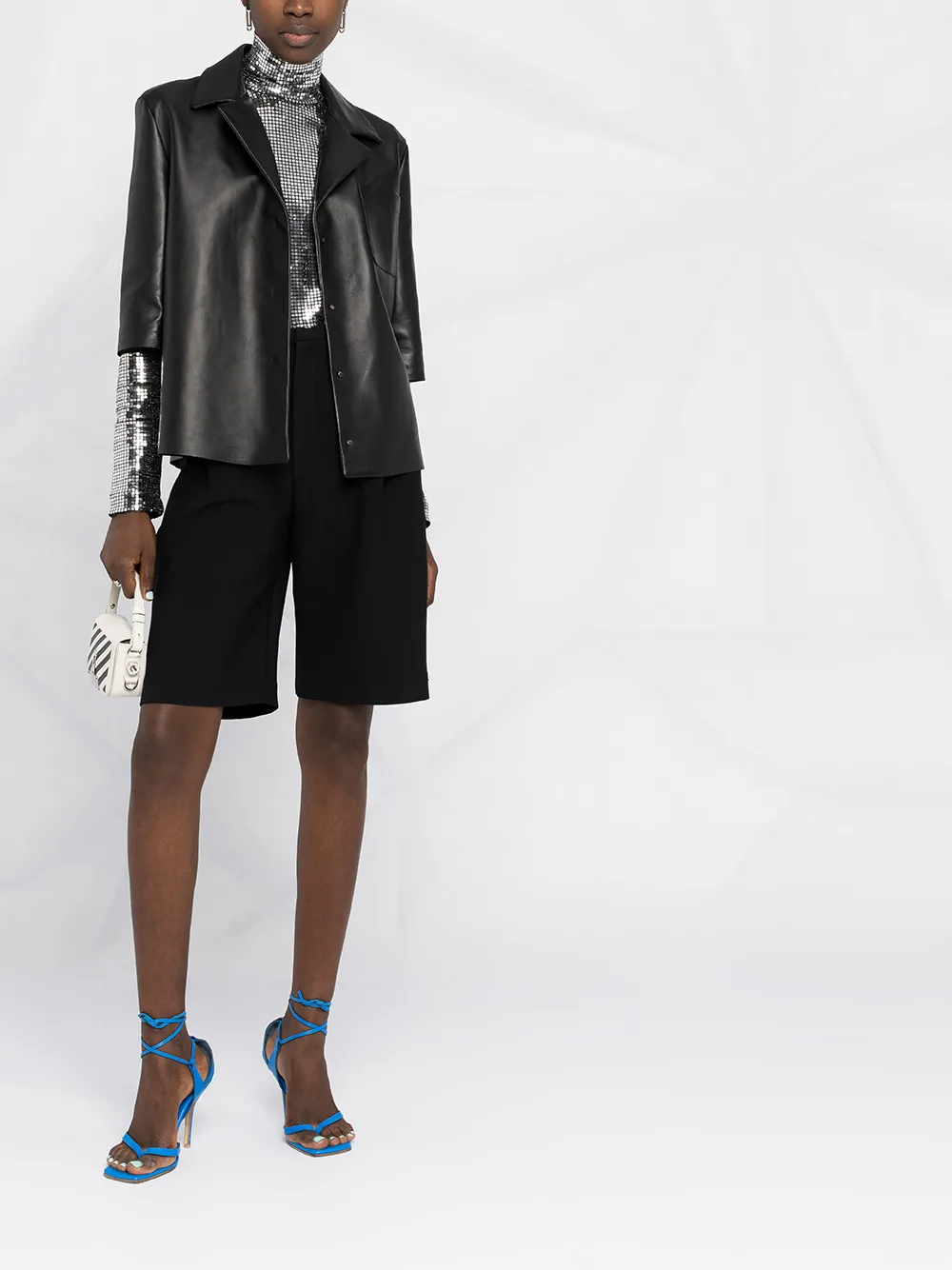 Image 2 of Off-White short-sleeve leather shirt