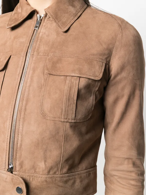cropped suede jacket