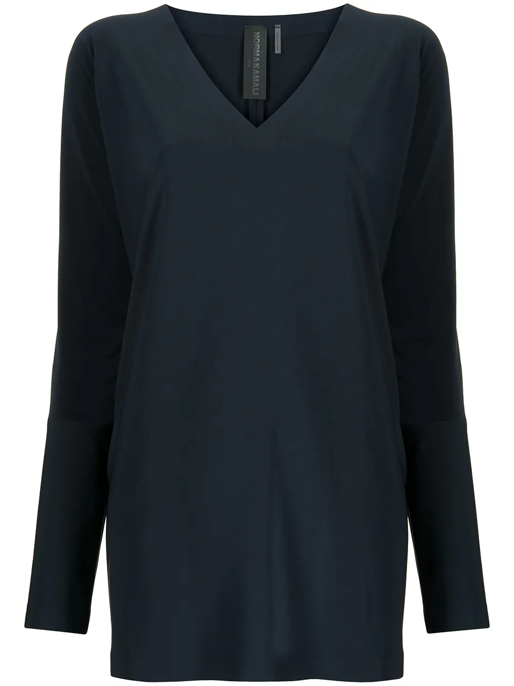 Norma Kamali блузка с V-образным вырезом и длинными рукавами