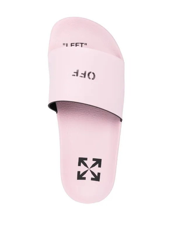 off white logo print slides