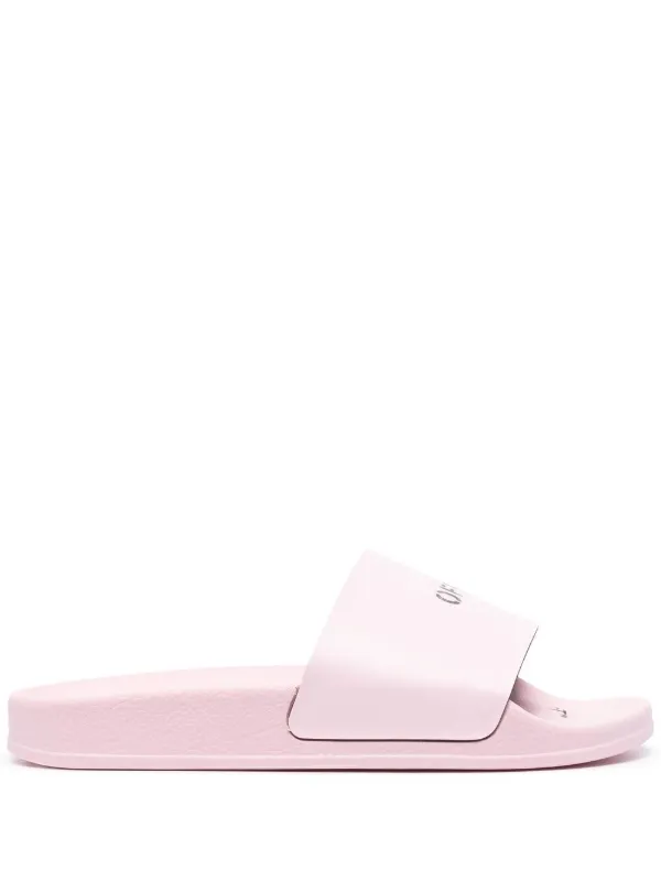 off white logo print slides