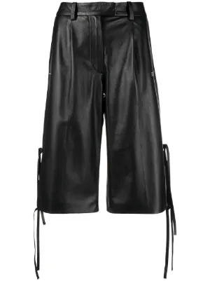 white leather shorts womens