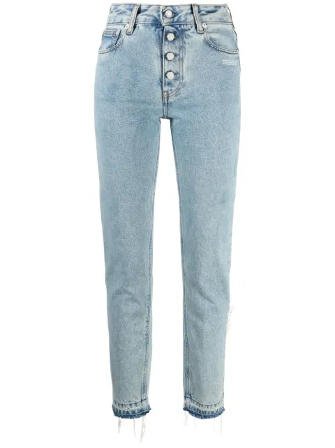 Off-White high-waisted straight-leg jeans