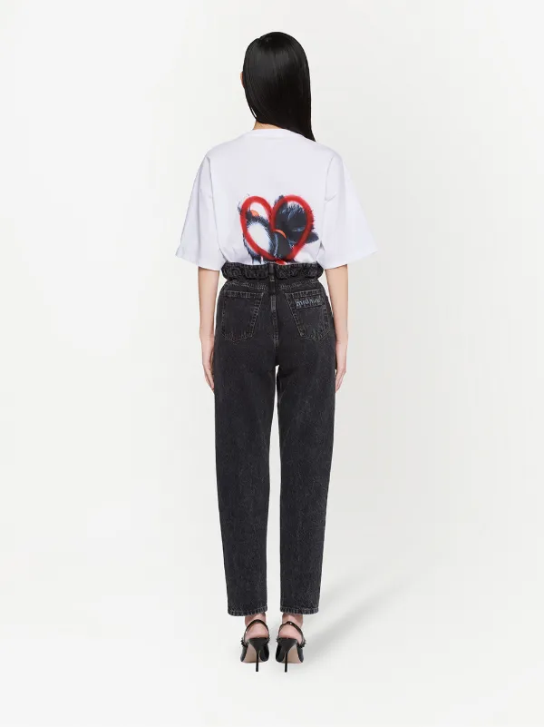 Miu Miu high-rise paperbag-waist straight-leg Jeans | Black