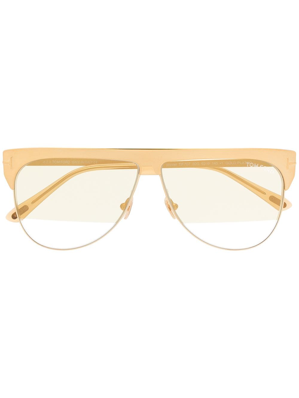Tom Ford Tinted Shield Sunglasses In Gold