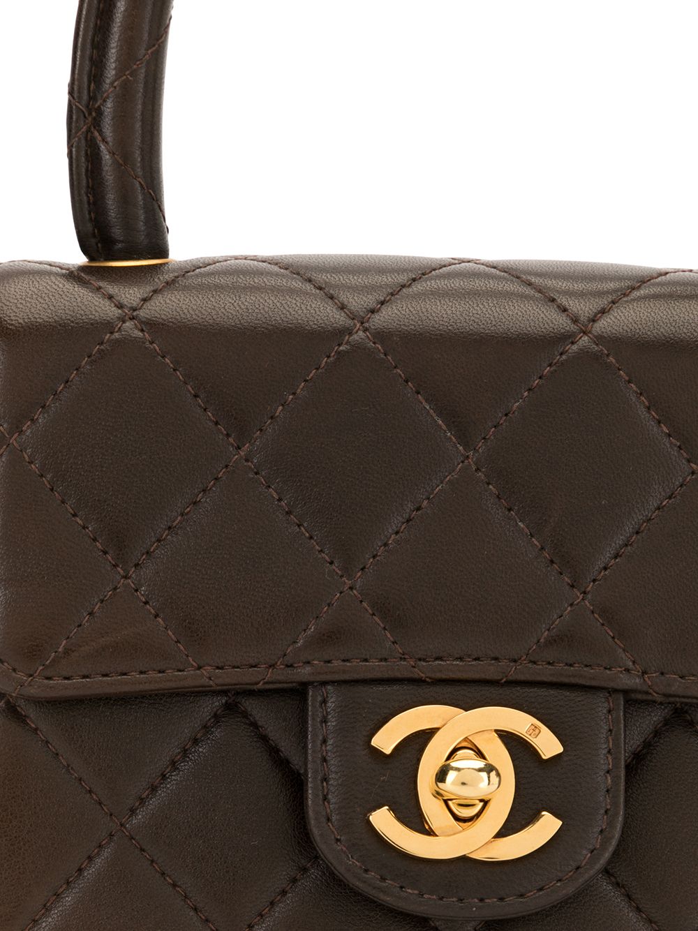 фото Chanel pre-owned стеганая мини-сумка с логотипом cc