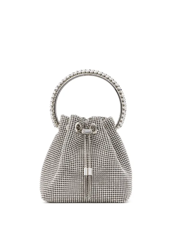 Jimmy Choo Bon Bon Crystal Top-Handle Bag Silver