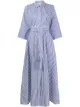 Image 1 of P.A.R.O.S.H. stripe-print tie-waist dress