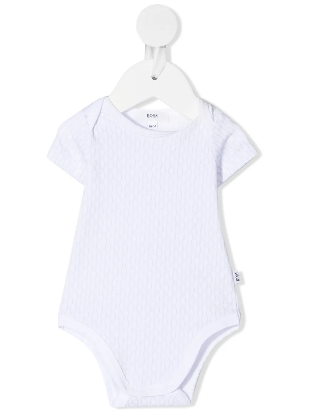 

BOSS Kidswear body manga corta con monograma - Blanco