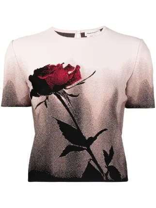 alexander mcqueen rose shirt