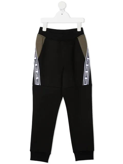 BOSS Kidswear pants con franjas del logo