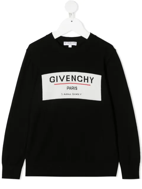 Givenchy Kids logo-jacquard crew-neck jumper