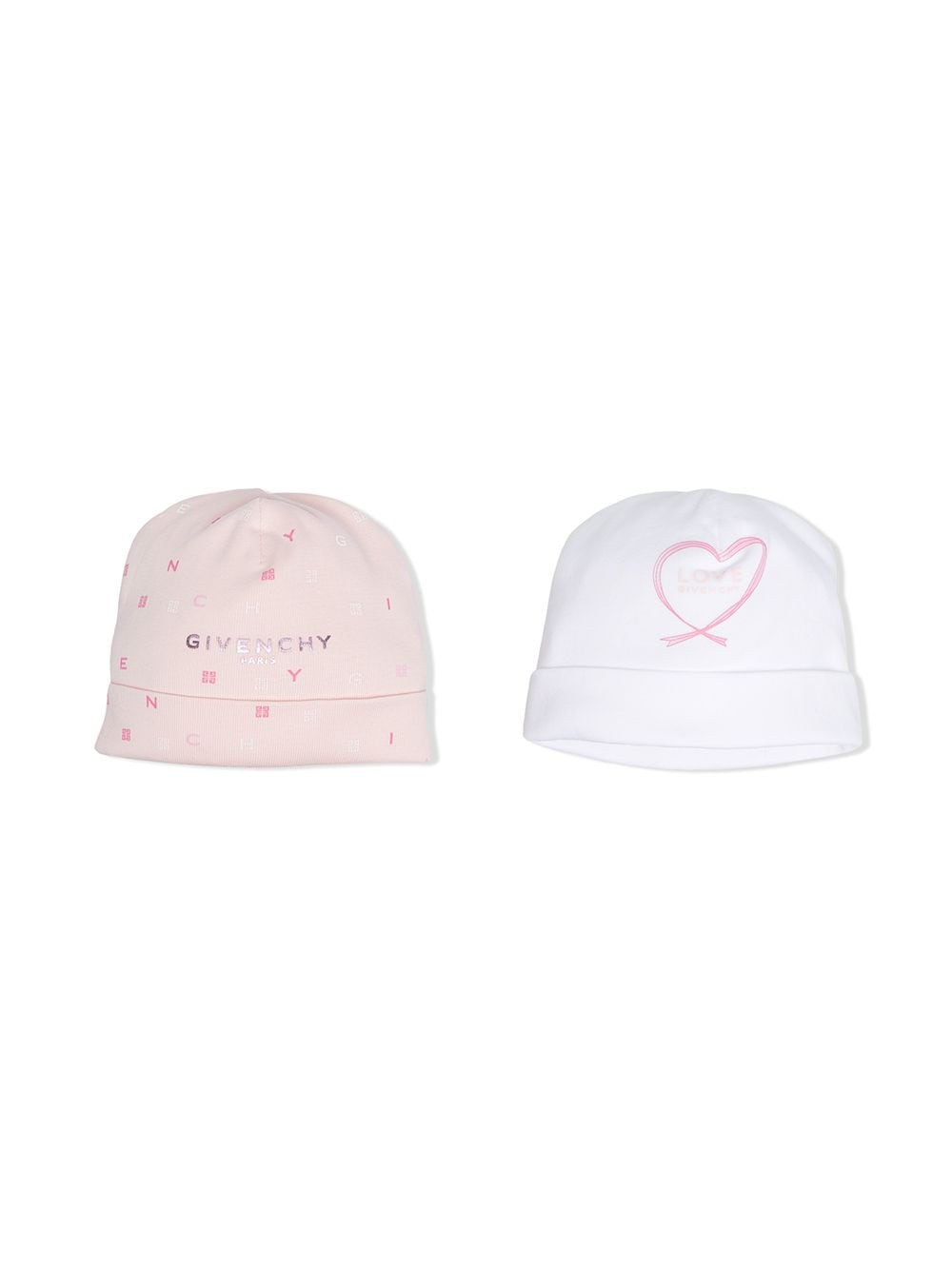 Givenchy Kids set of 2 logo print hats - White