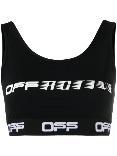Off-White logo-print sports bra