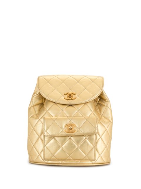 HOT SALE CHANEL 1992 CC diamond-quilted backpack Women