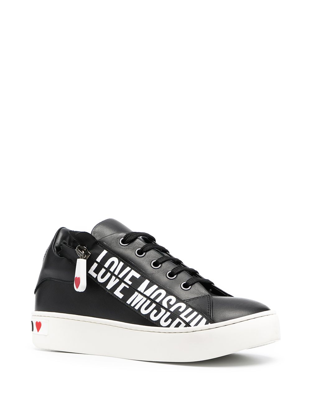 Shop Love Moschino side zip logo sneakers with Express Delivery - FARFETCH