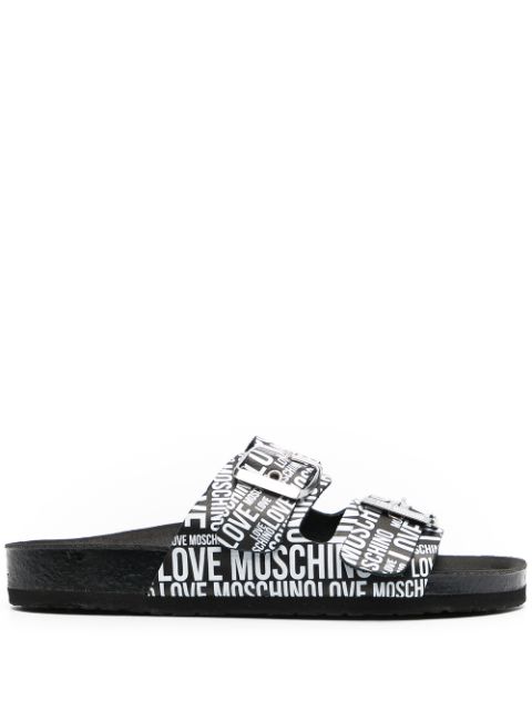 Love Moschino Repeat Logo Slides - Farfetch
