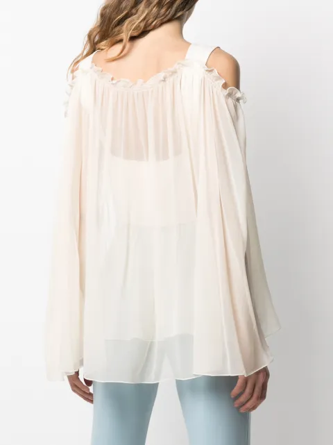 sheer off the shoulder blouse