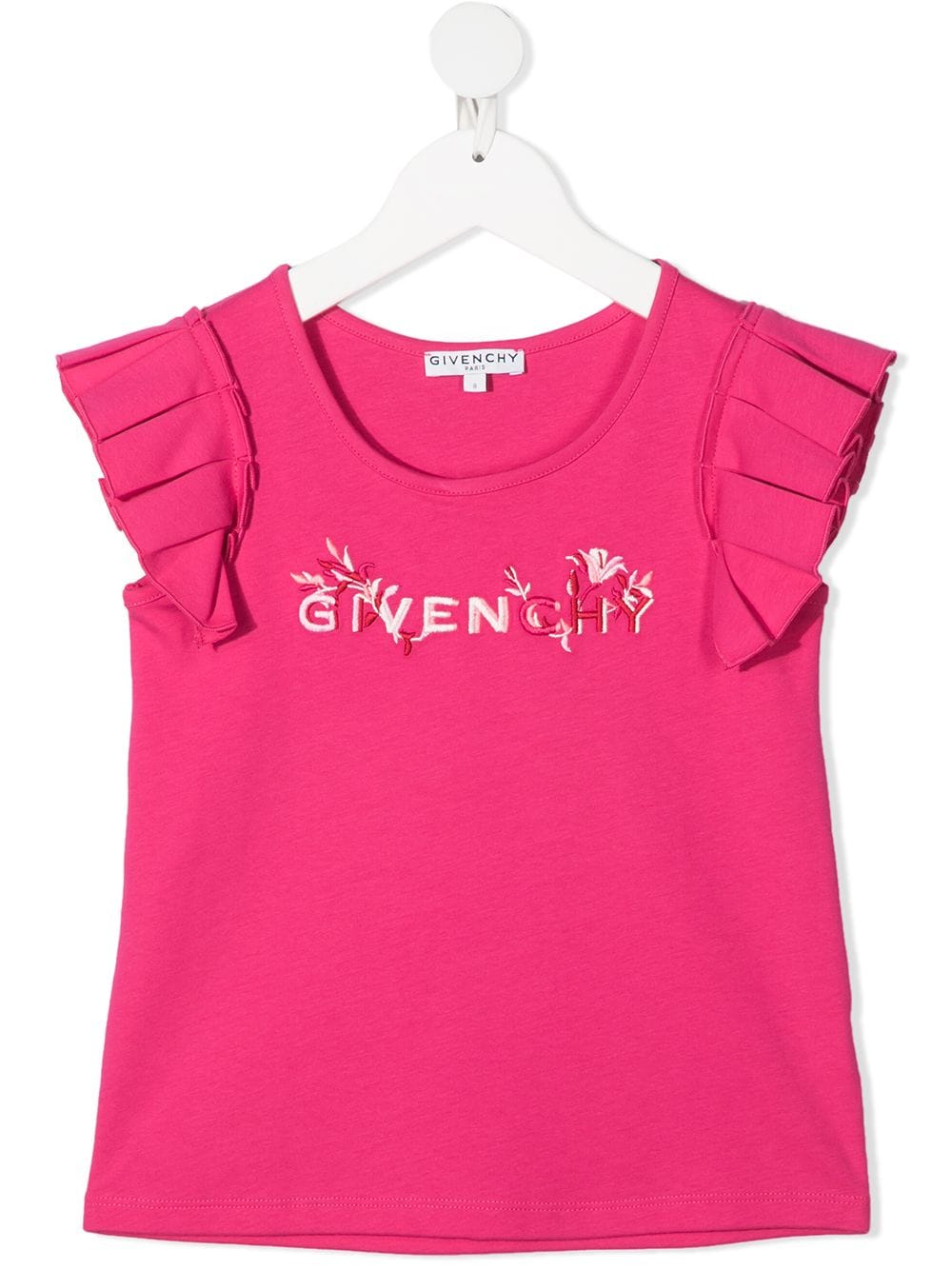 

Givenchy Kids playera con volantes y logo estampado - Rosado