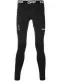 Off-White logo-waistband active tights - Black