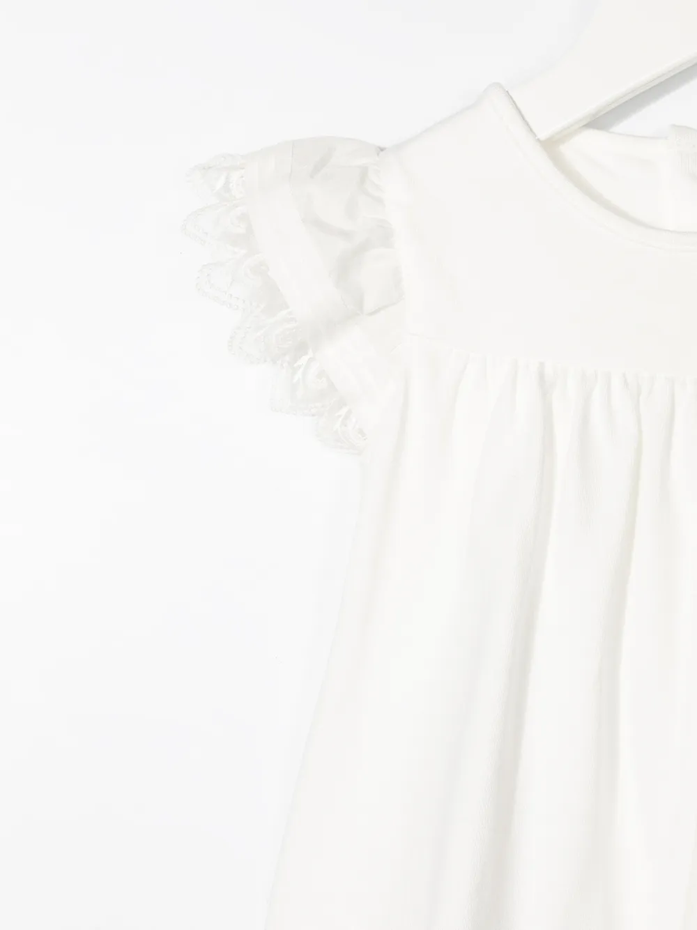 Chloé Embroidered-edge Ruched-detail Blouse In White