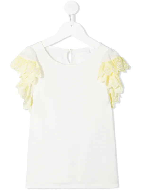 Farfetch Bambina Abbigliamento Top e t-shirt Top Tank top Canotta con ricamo Bianco 