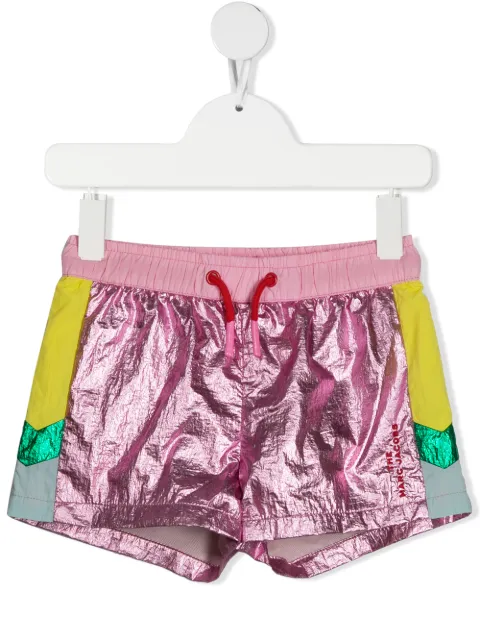 Little Marc Jacobs شورت ميتاليك متباين الألوان