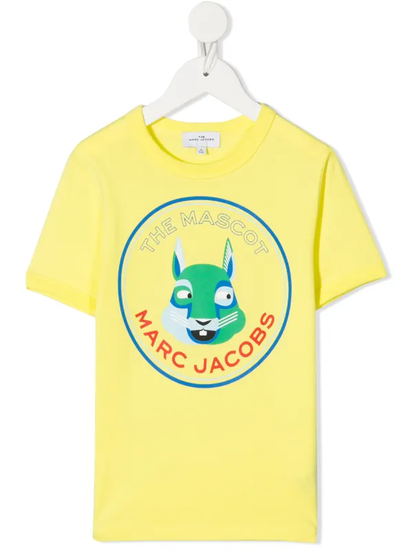 Shop Yellow The Marc Jacobs Kids Mascot Logo Print T Shirt With Express Delivery Farfetch