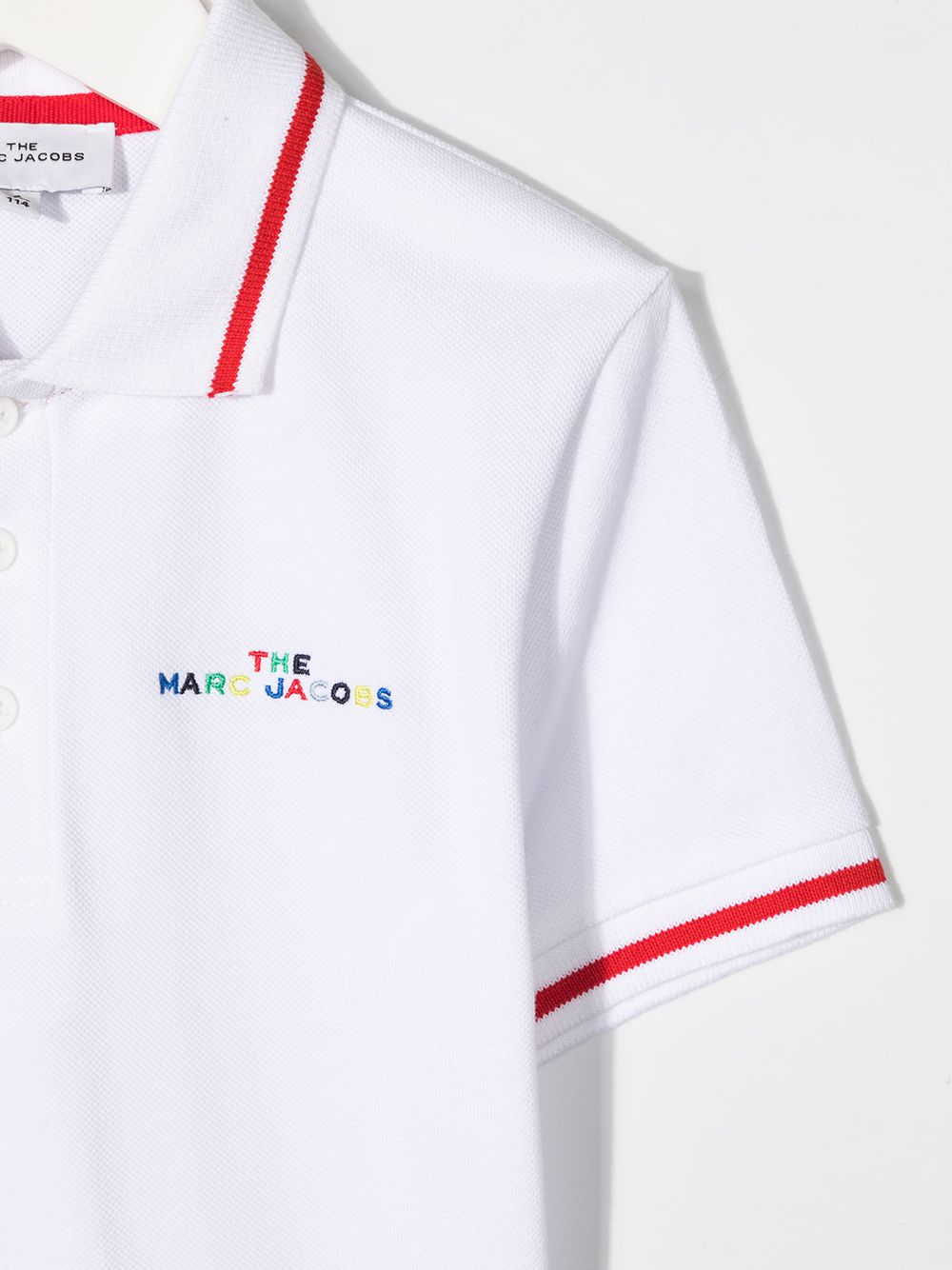 Shop The Marc Jacobs Logo-embroidered Graphic-print Polo Shirt In White