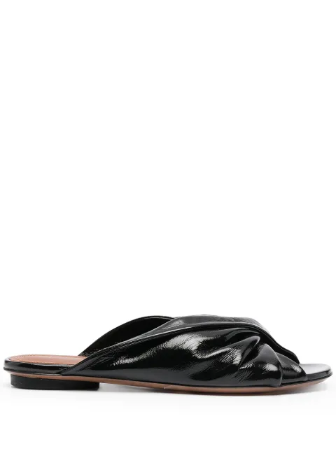pilcro twisted leather slides