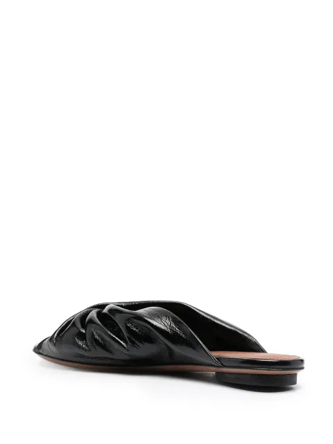 pilcro twisted leather slides