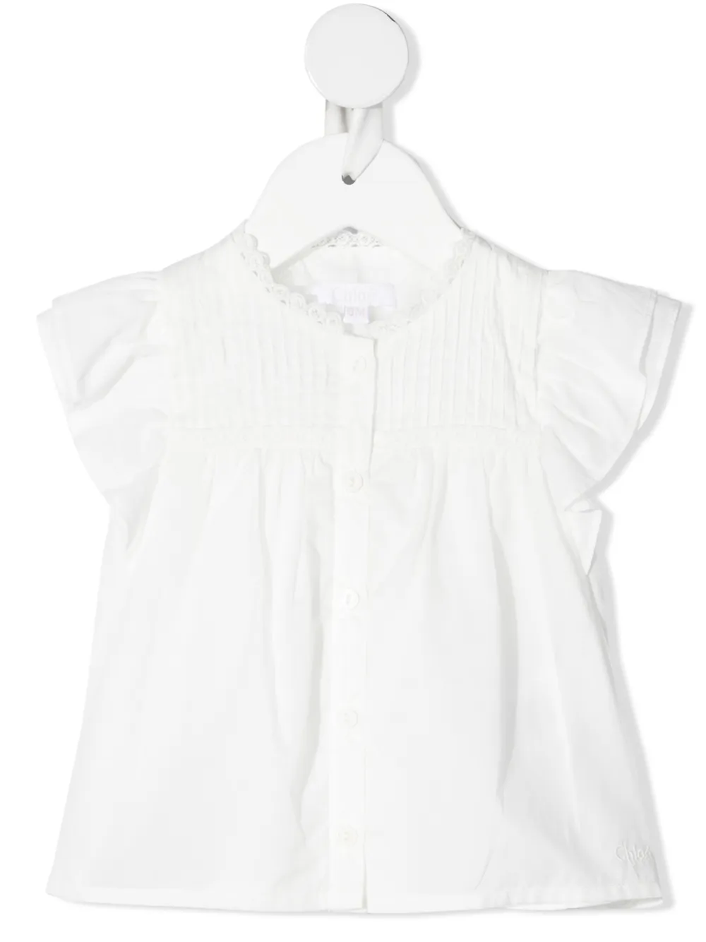 

Chloé Kids gathered short-sleeved blouse - White