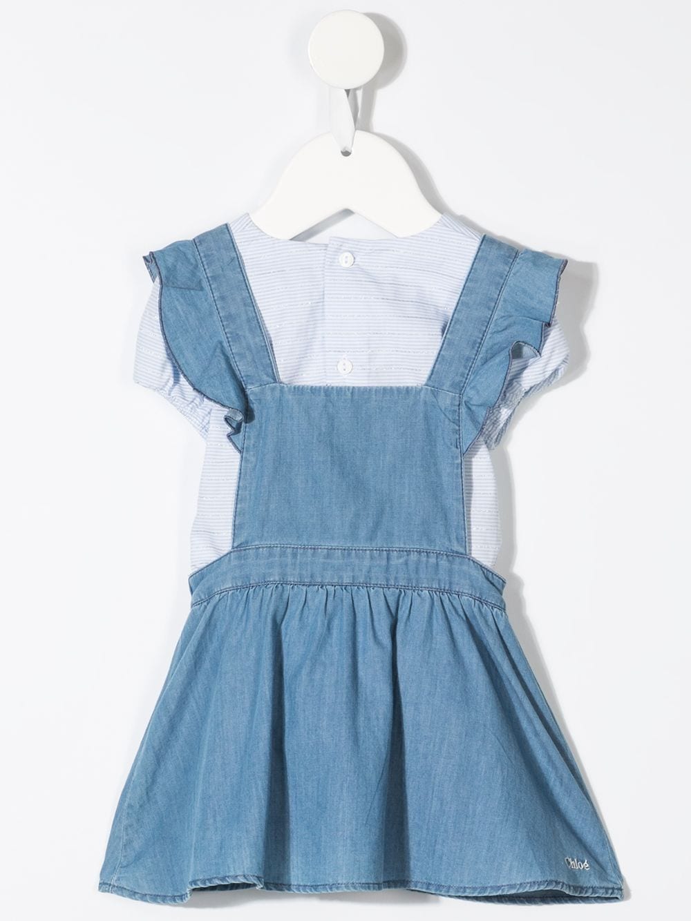Chloé Kids two-piece Denim Pinafore Dress - Farfetch