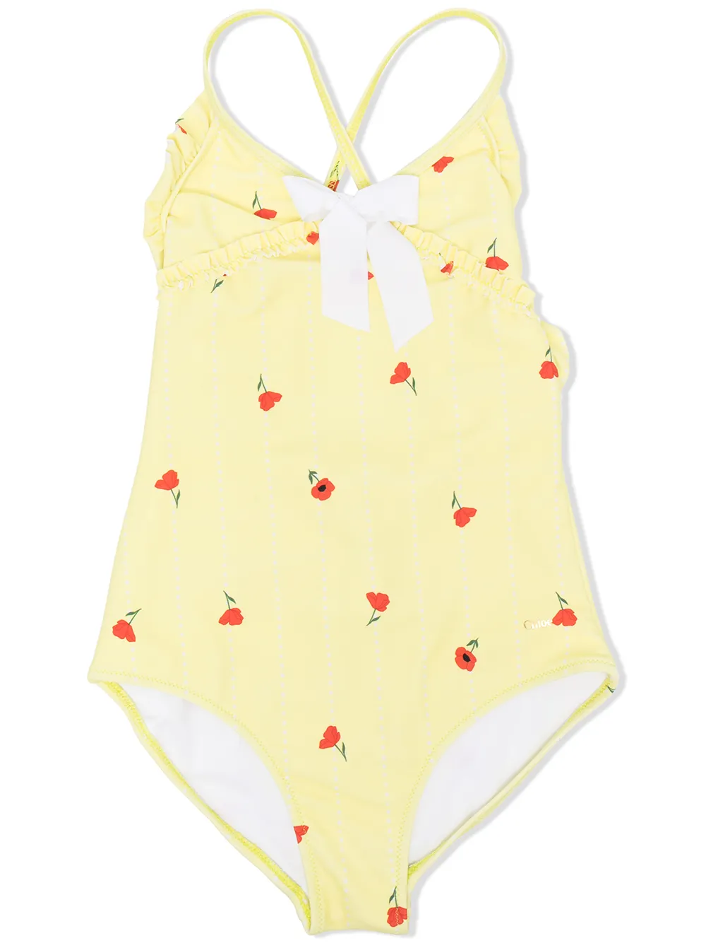 

Chloé Kids traje de baño con estampado floral - Amarillo