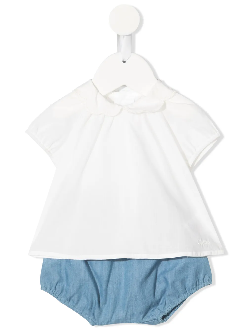 

Chloé Kids peter pan collar top set - White