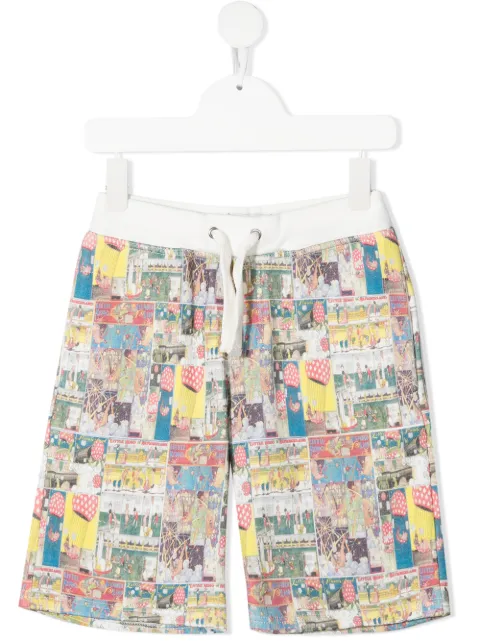 Lanvin Enfant shorts deportivos con estampado gráfico
